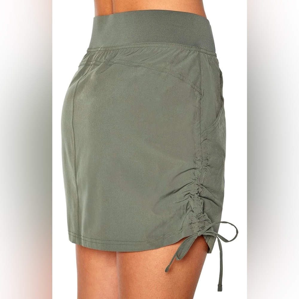 Marika Olive Drawstring Athletic Skort - Picture 4 of 8